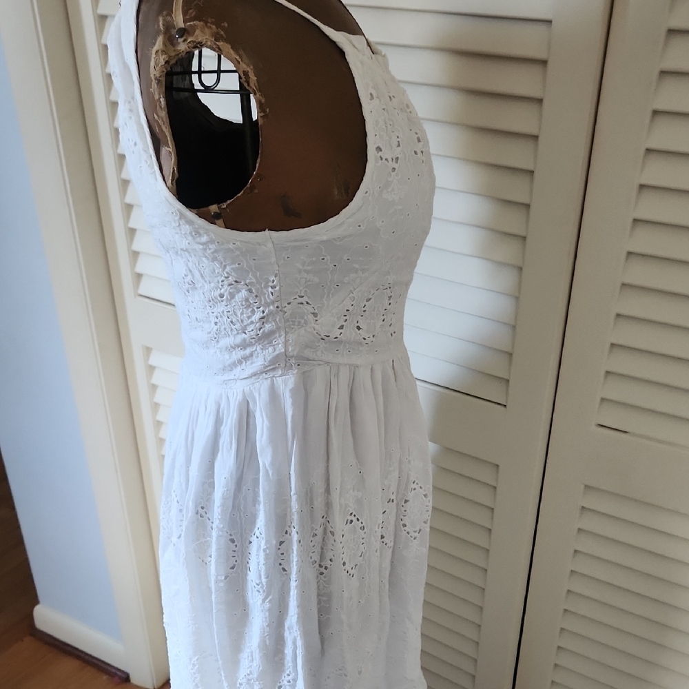 Anthropologie Maeve Tiered Eyelet Midi Sundress  with Halter Neckline - Picture 10 of 11